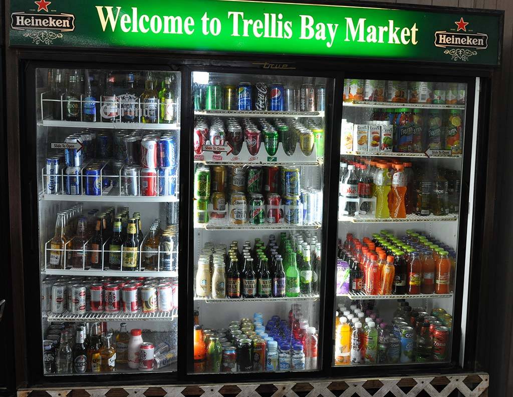 beverages available at trellis bay market