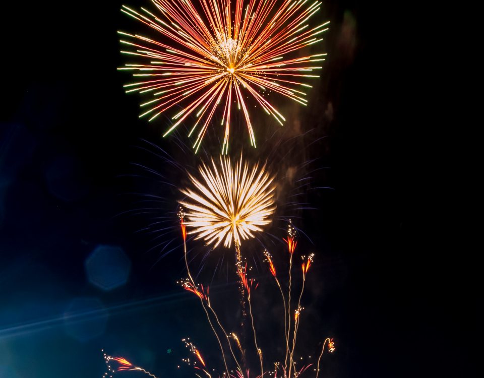 Fireworks lighting up the sky