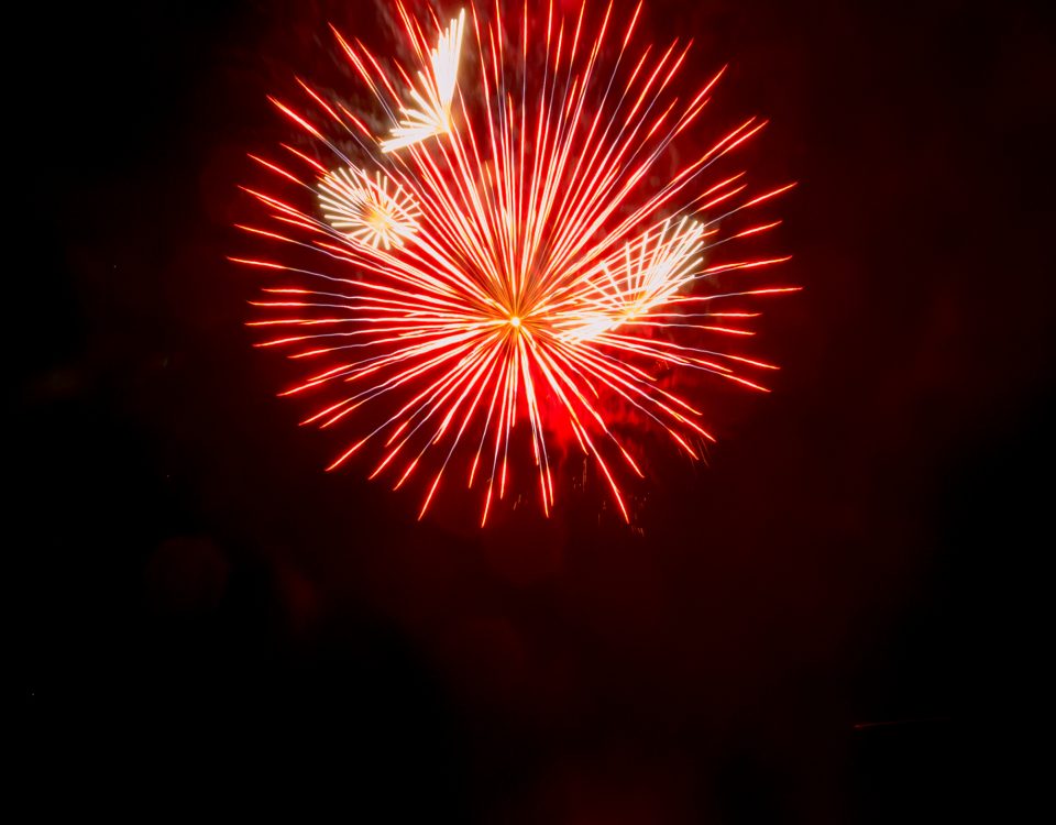 Red fireworks display