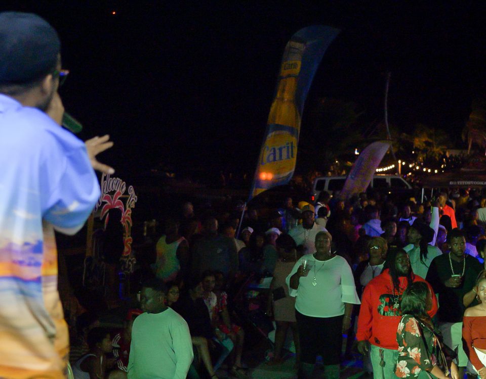 People watching the performer