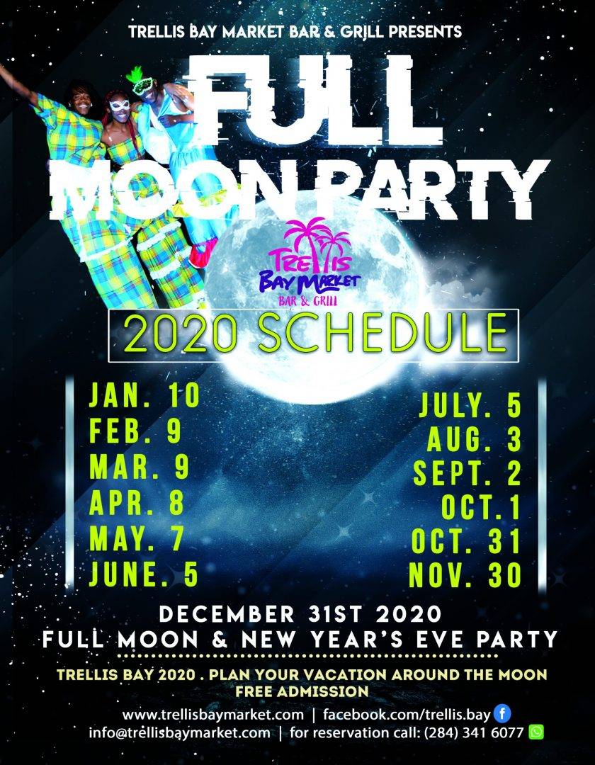 Full Moon Party 2020 Trellis Bay Market Bar & Grill