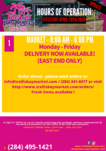 Market delivery available Monday to Friday, 8 AM to 6 PM on the East End.