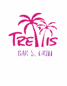 Logo of TeePee's Bar & Grill with palm trees and a tropical theme.