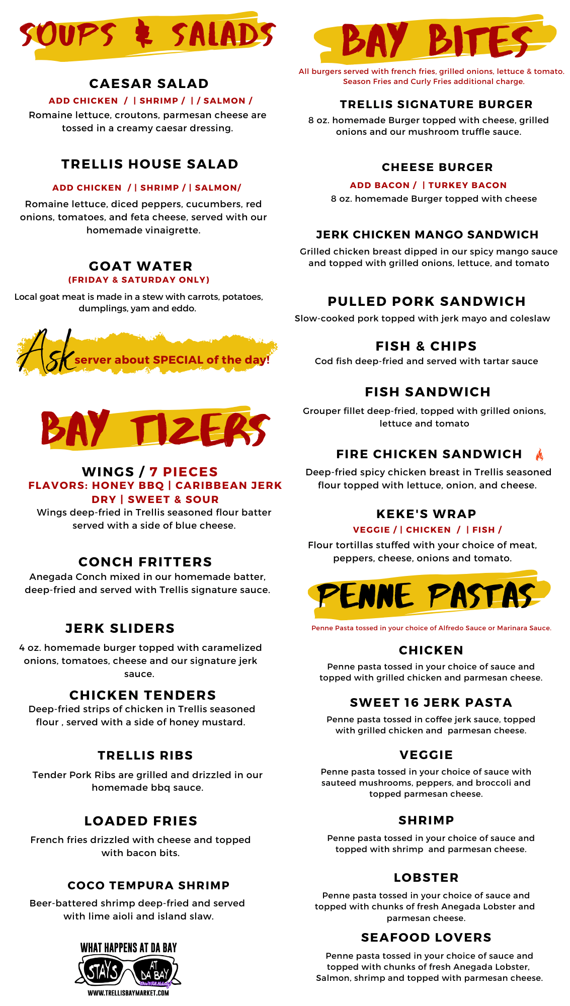 Colorful Menu with Diverse Food Options - 1559