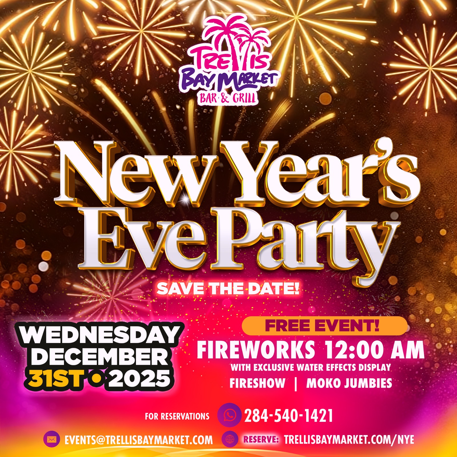 Trellis Bay Market Bar & Grill New Years Eve