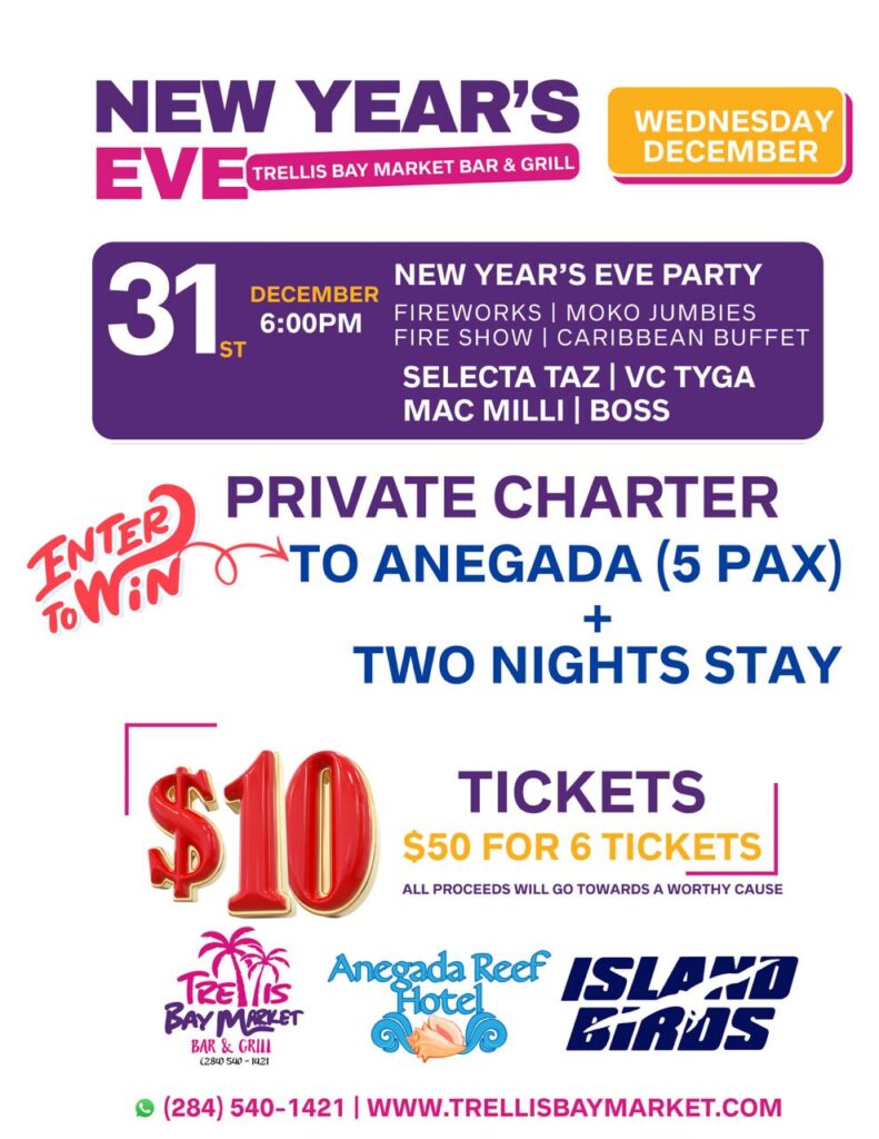 New Year's Eve party flyer with details.