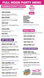 FULL MOON PARTY MENU